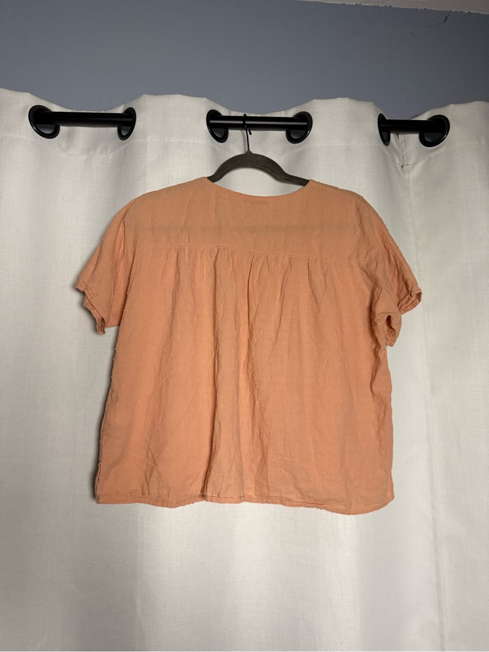 Madewell Rhyme Button Front Swiss Dot Top in Antique Coral Size Small - Picture 3 of 7